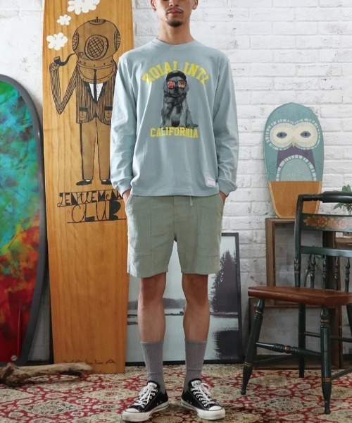 roial(ロイアル)の「ROIAL/ロイアル レギュラーフィット ベイビープリントロンT R223MLT03(Tシャツ/カットソー・メンズ・グレー/グリーン/ホワイト/ブラック・L/M)」の7枚目の写真
