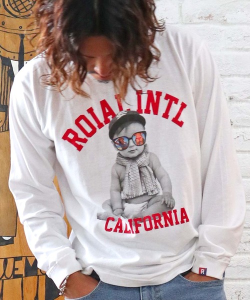 roial(ロイアル)の「ROIAL/ロイアル レギュラーフィット ベイビープリントロンT R223MLT03(Tシャツ/カットソー・メンズ・グレー/グリーン/ホワイト/ブラック・L/M)」の5枚目の写真