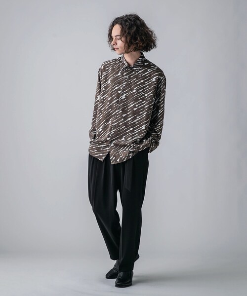 tk.TAKEO KIKUCHI(ティーケータケオキクチ)の「◆ブラッシュペイント長袖シャツ(シャツ/ブラウス・メンズ・ホワイト系4/ブラック系3/ブラウン系4・01/02/03)」の9枚目の写真
