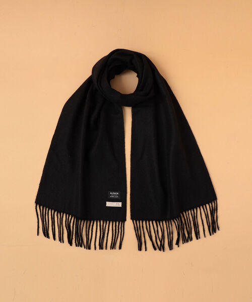 BEAMS LIGHTS（ビームスライツ）の「BEAMS LIGHTS / アルパカ ソリッドマフラー（マフラー・メンズ・ブラック/ベージュ・ONE SIZE）」の2枚目の写真