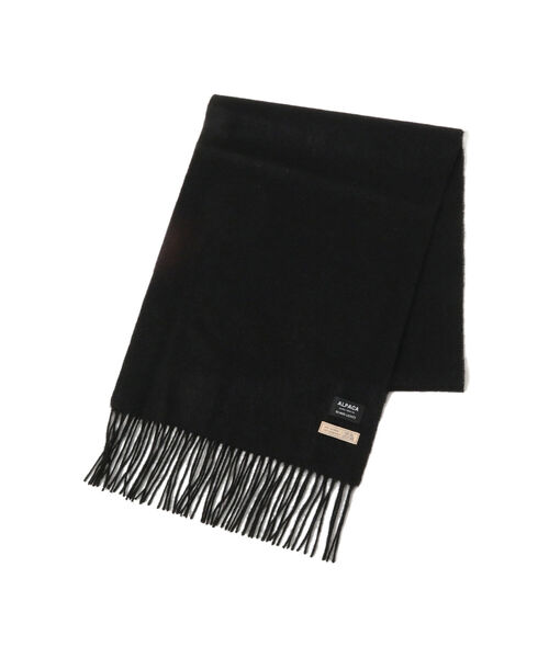 BEAMS LIGHTS（ビームスライツ）の「BEAMS LIGHTS / アルパカ ソリッドマフラー（マフラー・メンズ・ブラック/ベージュ・ONE SIZE）」の4枚目の写真