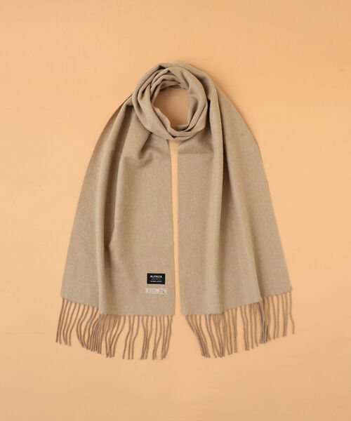 BEAMS LIGHTS（ビームスライツ）の「BEAMS LIGHTS / アルパカ ソリッドマフラー（マフラー・メンズ・ブラック/ベージュ・ONE SIZE）」の9枚目の写真