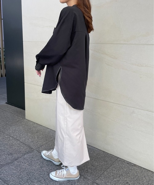 StyleSea（スタイルシー）の「スタンドカラーステッチブラウス（シャツ/ブラウス・レディース・ライトグレー/ブラック/オフホワイト/ピンク・MEDIUM）」の15枚目の写真