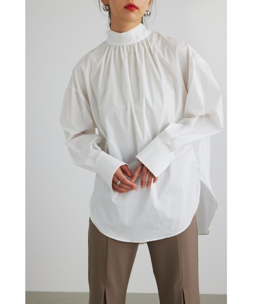 STYLEMIXER（スタイルミキサー）の「フォルムボウタイシャツ（シャツ/ブラウス・レディース・ホワイト/グレー/ブラック・FREE）」の7枚目の写真