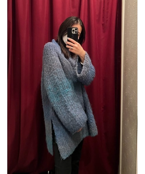 MOUSSY（マウジー）の「GRADATION LONG セーター（ニット/セーター・レディース・ブルー/ネイビー/レッド・FREE）」の18枚目の写真