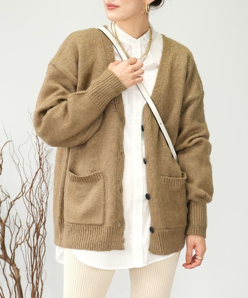 ＡＮＤＪ（アンドジェイ）の「【2022/AW】Vネックルーズカーディガン（カーディガン/ボレロ・レディース・ブルー/グリーン/ブラック/ピンク系その他/モカ/レッド・M）」の3枚目の写真