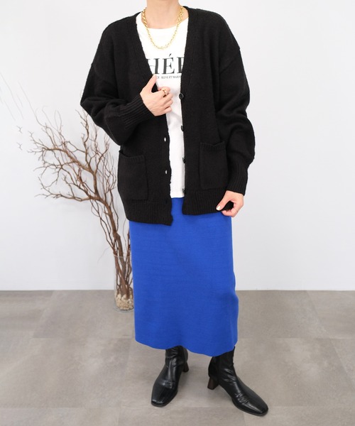 ＡＮＤＪ（アンドジェイ）の「【2022/AW】Vネックルーズカーディガン（カーディガン/ボレロ・レディース・ブルー/グリーン/ブラック/ピンク系その他/モカ/レッド・M）」の10枚目の写真