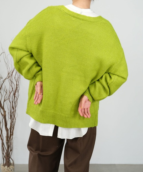 ＡＮＤＪ（アンドジェイ）の「【2022/AW】Vネックルーズカーディガン（カーディガン/ボレロ・レディース・ブルー/グリーン/ブラック/ピンク系その他/モカ/レッド・M）」の18枚目の写真