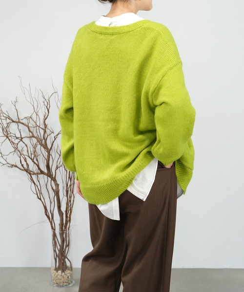 ＡＮＤＪ（アンドジェイ）の「【2022/AW】Vネックルーズカーディガン（カーディガン/ボレロ・レディース・ブルー/グリーン/ブラック/ピンク系その他/モカ/レッド・M）」の21枚目の写真