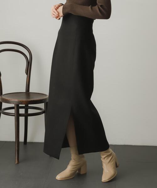 SENSE OF PLACE by URBAN RESEARCH（センスオブプレイスバイアーバンリサーチ）の「ウールライクジャージタイトスリットスカート（スカート・レディース・ライトベージュ/ブラック/グリーン/ベージュ系その他/ブラウン/ブラック系その他・SMALL/MEDIUM）」の3枚目の写真
