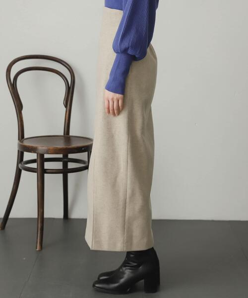 SENSE OF PLACE by URBAN RESEARCH（センスオブプレイスバイアーバンリサーチ）の「ウールライクジャージタイトスリットスカート（スカート・レディース・ライトベージュ/ブラック/グリーン/ベージュ系その他/ブラウン/ブラック系その他・SMALL/MEDIUM）」の7枚目の写真