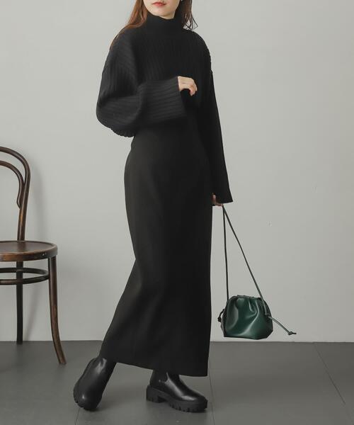 SENSE OF PLACE by URBAN RESEARCH（センスオブプレイスバイアーバンリサーチ）の「ウールライクジャージタイトスリットスカート（スカート・レディース・ライトベージュ/ブラック/グリーン/ベージュ系その他/ブラウン/ブラック系その他・SMALL/MEDIUM）」の14枚目の写真