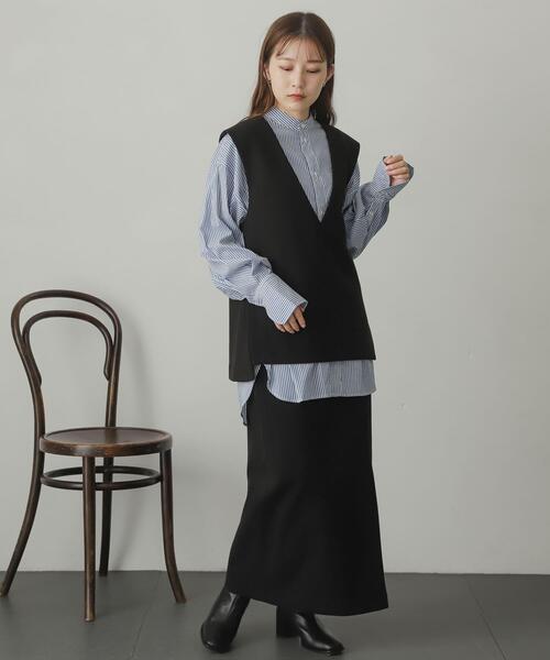 SENSE OF PLACE by URBAN RESEARCH（センスオブプレイスバイアーバンリサーチ）の「ウールライクジャージタイトスリットスカート（スカート・レディース・ライトベージュ/ブラック/グリーン/ベージュ系その他/ブラウン/ブラック系その他・SMALL/MEDIUM）」の17枚目の写真