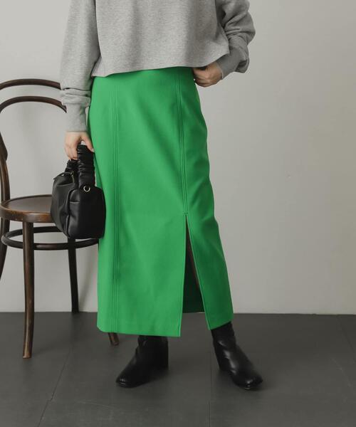 SENSE OF PLACE by URBAN RESEARCH（センスオブプレイスバイアーバンリサーチ）の「ウールライクジャージタイトスリットスカート（スカート・レディース・ライトベージュ/ブラック/グリーン/ベージュ系その他/ブラウン/ブラック系その他・SMALL/MEDIUM）」の20枚目の写真