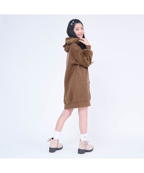 algy（アルジー）の「ベアーズトレーナーワンピ（ワンピース・キッズ・ブラック/ブラウン/アイボリー・SMALL/MEDIUM/X-SMALL/XX-SMALL/XXX-SMALL）」の6枚目の写真