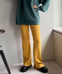 メランジリブニットパンツ