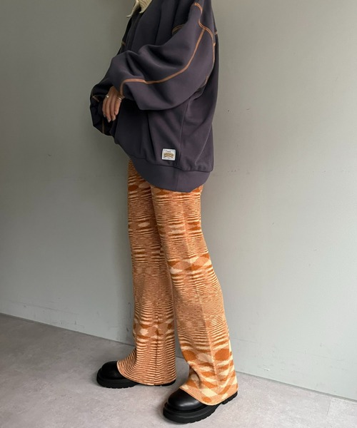 CIAOPANIC（チャオパニック）の「メランジリブニットパンツ（その他パンツ・レディース・イエロー/パープル/オレンジ・ONE SIZE）」の3枚目の写真