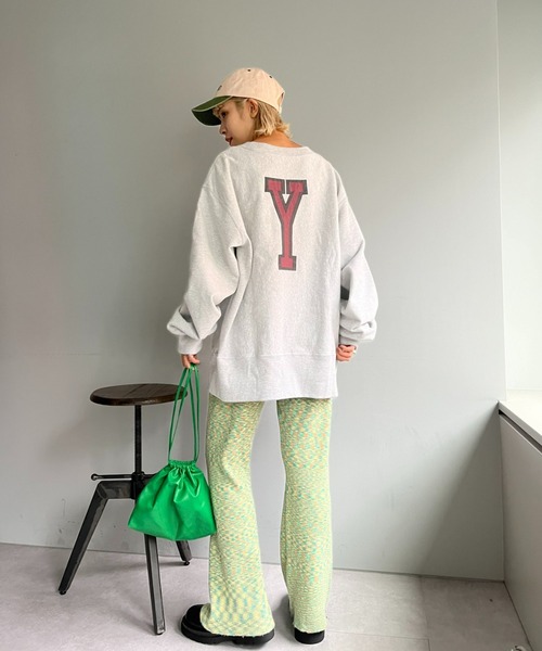 CIAOPANIC（チャオパニック）の「メランジリブニットパンツ（その他パンツ・レディース・イエロー/パープル/オレンジ・ONE SIZE）」の4枚目の写真