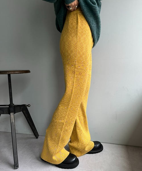 CIAOPANIC（チャオパニック）の「メランジリブニットパンツ（その他パンツ・レディース・イエロー/パープル/オレンジ・ONE SIZE）」の8枚目の写真