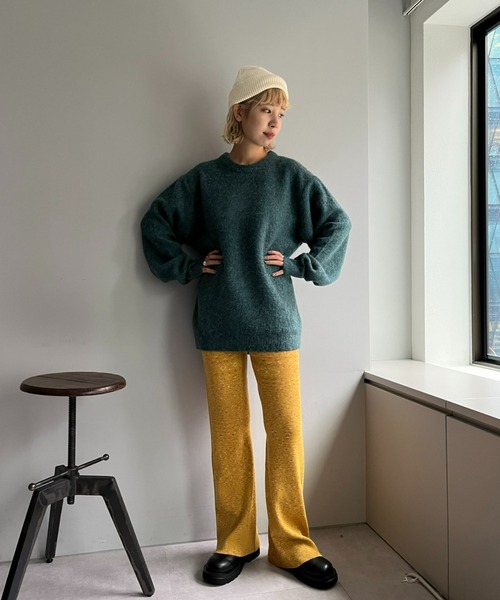 CIAOPANIC（チャオパニック）の「メランジリブニットパンツ（その他パンツ・レディース・イエロー/パープル/オレンジ・ONE SIZE）」の16枚目の写真