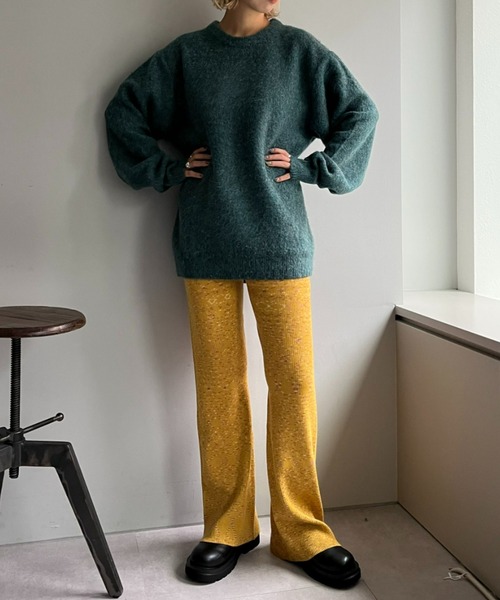 CIAOPANIC（チャオパニック）の「メランジリブニットパンツ（その他パンツ・レディース・イエロー/パープル/オレンジ・ONE SIZE）」の10枚目の写真