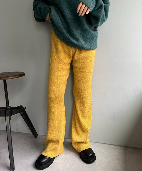 CIAOPANIC（チャオパニック）の「メランジリブニットパンツ（その他パンツ・レディース・イエロー/パープル/オレンジ・ONE SIZE）」の7枚目の写真