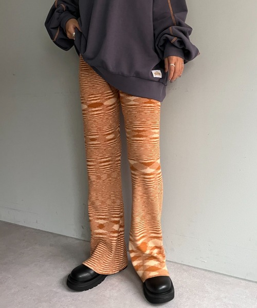 CIAOPANIC（チャオパニック）の「メランジリブニットパンツ（その他パンツ・レディース・イエロー/パープル/オレンジ・ONE SIZE）」の19枚目の写真