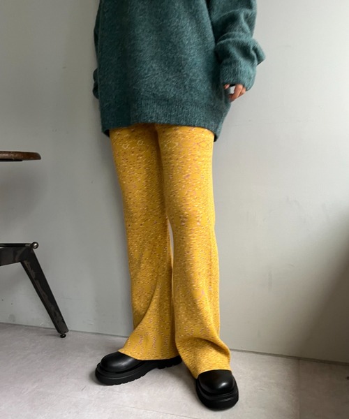CIAOPANIC（チャオパニック）の「メランジリブニットパンツ（その他パンツ・レディース・イエロー/パープル/オレンジ・ONE SIZE）」の5枚目の写真