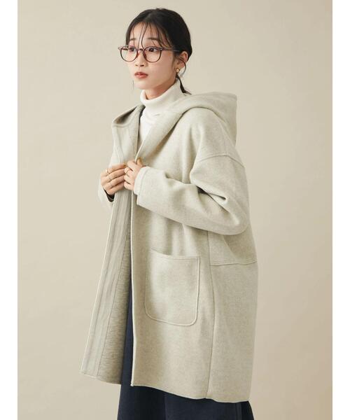 CRAFT STANDARD BOUTIQUE(クラフトスタンダードブティック)の「圧縮コクーンコート(ノーカラーコート・レディース・グリーン/マスタード/ナチュラル/ブラック・FREE)」の9枚目の写真
