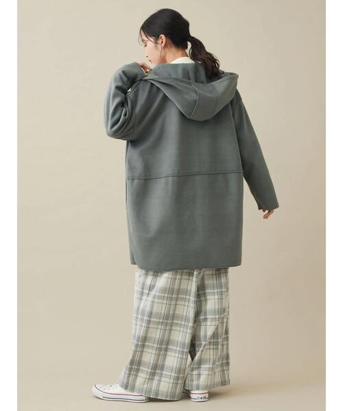 CRAFT STANDARD BOUTIQUE(クラフトスタンダードブティック)の「圧縮コクーンコート(ノーカラーコート・レディース・グリーン/マスタード/ナチュラル/ブラック・FREE)」の20枚目の写真