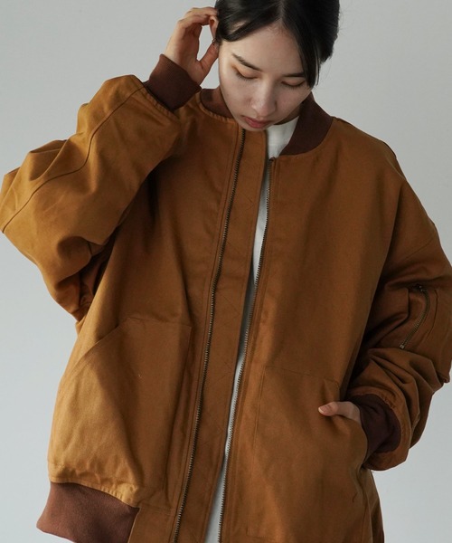 Air Tokyo（エアートウキョー）の「ダックボンバージャケット <セレクトアイテム>（ブルゾン・メンズ・ブラウン/カーキ/ブラック・MEDIUM/LARGE）」の2枚目の写真