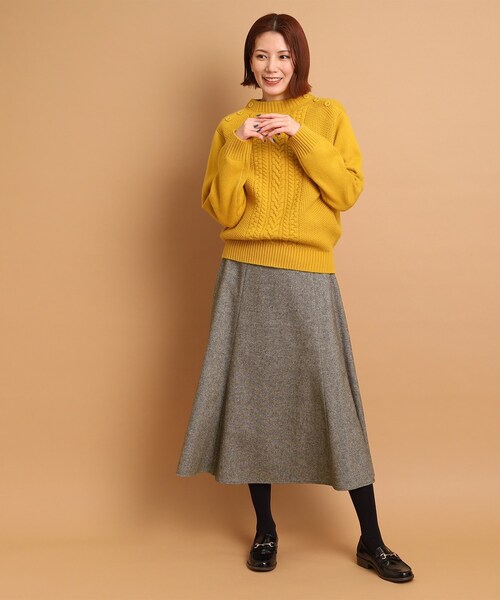 Dessin（デッサン）の「◆【後ろゴム】フレアースカート＜S～L>（スカート・レディース・レッド系6/ダークブラウン系4/グレー系4/ブラック系4・01/02/03）」の8枚目の写真