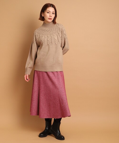 Dessin（デッサン）の「◆【後ろゴム】フレアースカート＜S～L>（スカート・レディース・レッド系6/ダークブラウン系4/グレー系4/ブラック系4・01/02/03）」の11枚目の写真