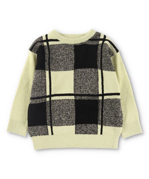 BRANSHES（ブランシェス）の「【洗濯機で洗える】チェック柄ウォッシャブルニット（ニット/セーター・キッズ・イエロー/ベージュ/レッド・130/100/120/140/90/150/110）」の5枚目の写真