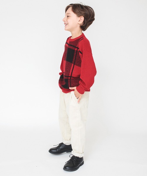 BRANSHES（ブランシェス）の「【洗濯機で洗える】チェック柄ウォッシャブルニット（ニット/セーター・キッズ・イエロー/ベージュ/レッド・130/100/120/140/90/150/110）」の14枚目の写真