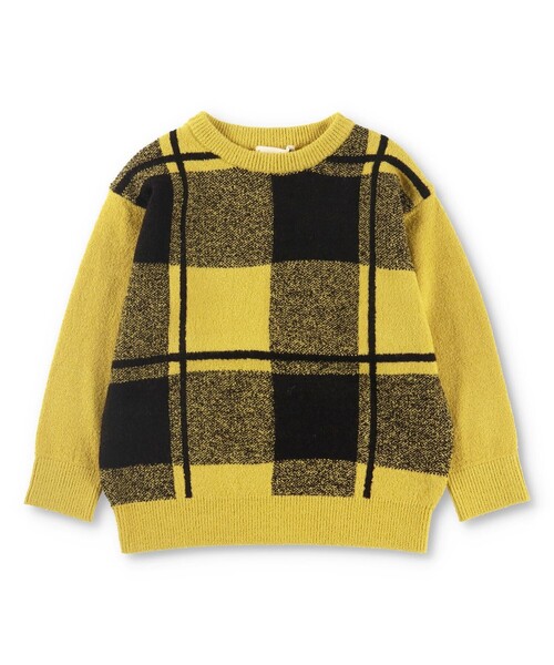 BRANSHES（ブランシェス）の「【洗濯機で洗える】チェック柄ウォッシャブルニット（ニット/セーター・キッズ・イエロー/ベージュ/レッド・130/100/120/140/90/150/110）」の6枚目の写真