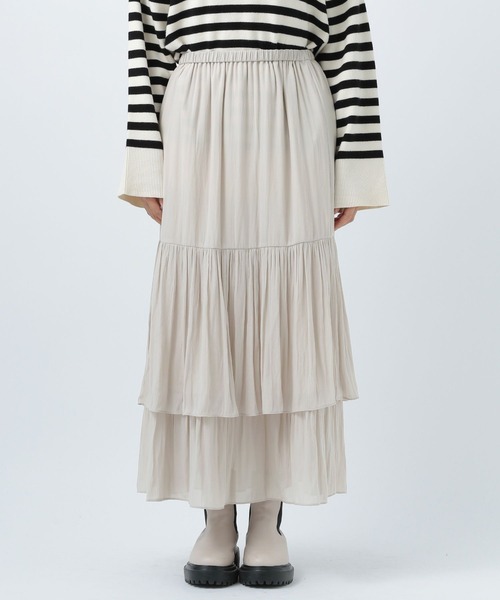 BAYFLOW（ベイフロー）の「ティアードスカート（スカート・レディース・グリーン/ベージュ/ブラック・SMALL/MEDIUM）」の19枚目の写真