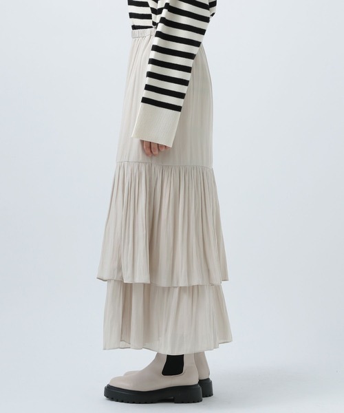 BAYFLOW（ベイフロー）の「ティアードスカート（スカート・レディース・グリーン/ベージュ/ブラック・SMALL/MEDIUM）」の22枚目の写真