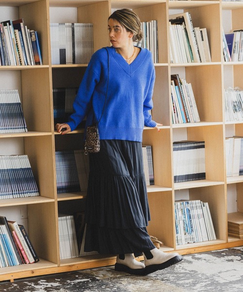 BAYFLOW（ベイフロー）の「ティアードスカート（スカート・レディース・グリーン/ベージュ/ブラック・SMALL/MEDIUM）」の21枚目の写真