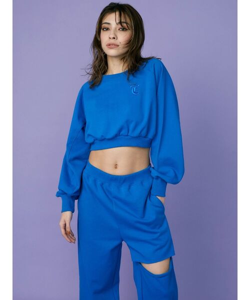 EVRIS(エヴリス)の「カットオフスウェットパンツ【セットアップ着用可能】(スウェットパンツ・レディース・ホワイト/ブラック/ブルー・FREE)」の14枚目の写真