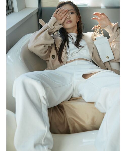 EVRIS(エヴリス)の「カットオフスウェットパンツ【セットアップ着用可能】(スウェットパンツ・レディース・ホワイト/ブラック/ブルー・FREE)」の10枚目の写真