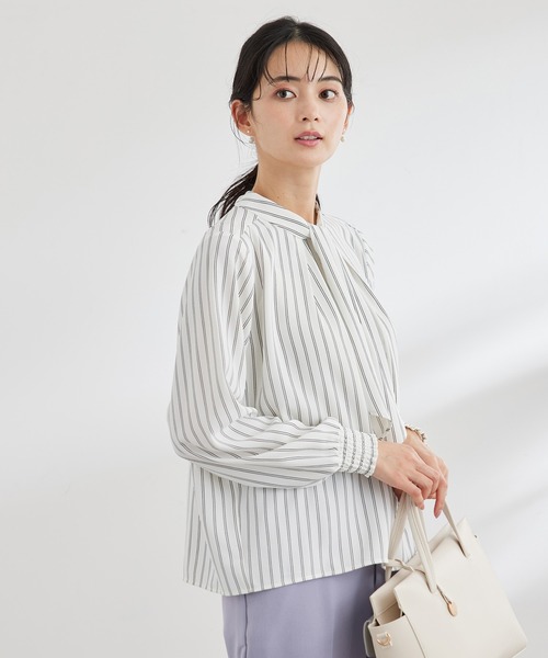 ROPE' PICNIC（ロペピクニック）の「2WAY/ボウタイブラウス（シャツ/ブラウス・レディース・ホワイト系その他/ホワイト系その他2/ブラック/ホワイト/ライトグレー・38）」の21枚目の写真