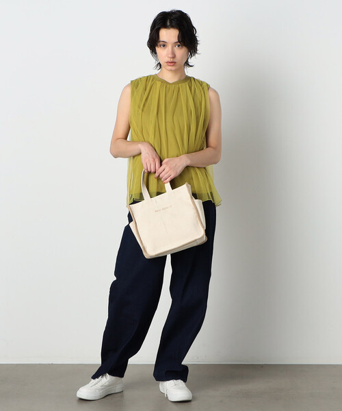 MONO　COMME CA（モノコムサ）の「キャンバス ミニトート（トートバッグ・レディース・キナリ/グレー/ブラック/サックスブルー・FREE）」の5枚目の写真