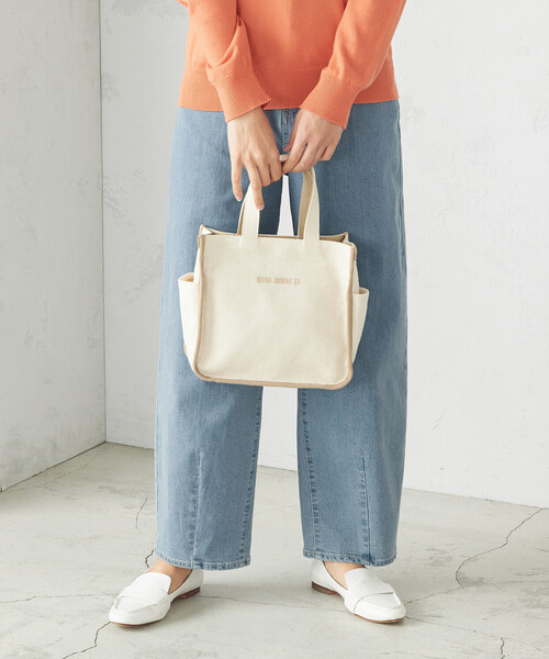 MONO　COMME CA（モノコムサ）の「キャンバス ミニトート（トートバッグ・レディース・キナリ/グレー/ブラック/サックスブルー・FREE）」の7枚目の写真