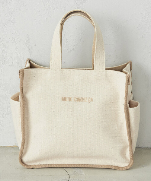 MONO　COMME CA（モノコムサ）の「キャンバス ミニトート（トートバッグ・レディース・キナリ/グレー/ブラック/サックスブルー・FREE）」の8枚目の写真