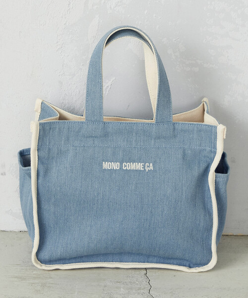 MONO　COMME CA（モノコムサ）の「キャンバス ミニトート（トートバッグ・レディース・キナリ/グレー/ブラック/サックスブルー・FREE）」の12枚目の写真