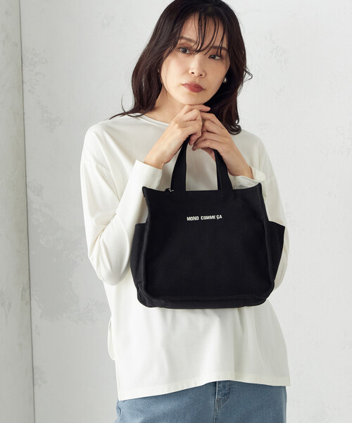MONO　COMME CA（モノコムサ）の「キャンバス ミニトート（トートバッグ・レディース・キナリ/グレー/ブラック/サックスブルー・FREE）」の15枚目の写真
