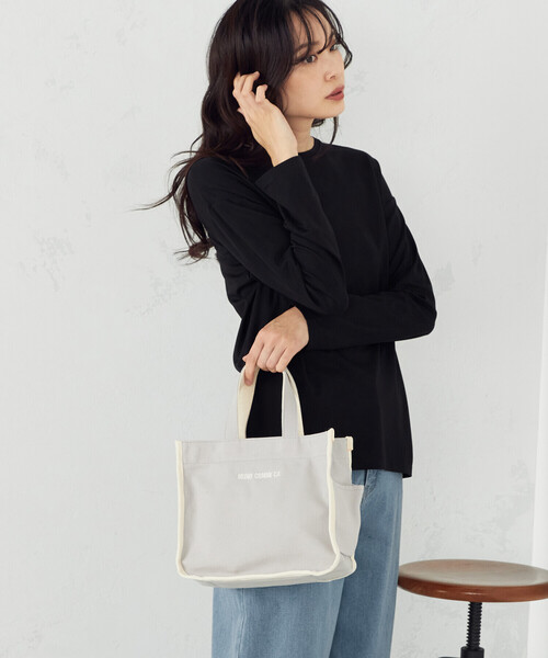 MONO　COMME CA（モノコムサ）の「キャンバス ミニトート（トートバッグ・レディース・キナリ/グレー/ブラック/サックスブルー・FREE）」の16枚目の写真