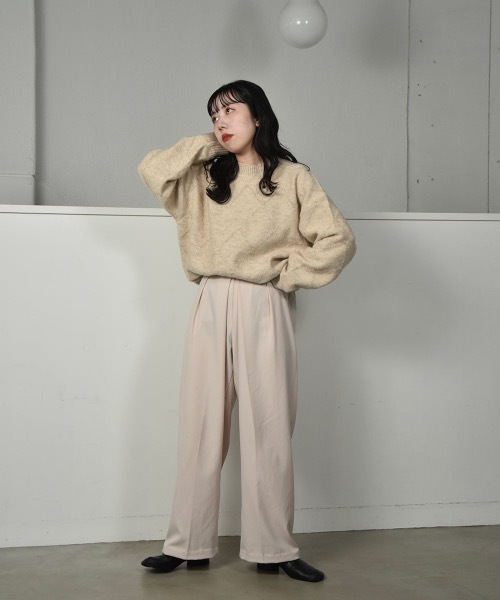 lawgy(ラウジー)の「diamond check knit(ニット/セーター・レディース・アイボリー/ブラウン・FREE)」の9枚目の写真