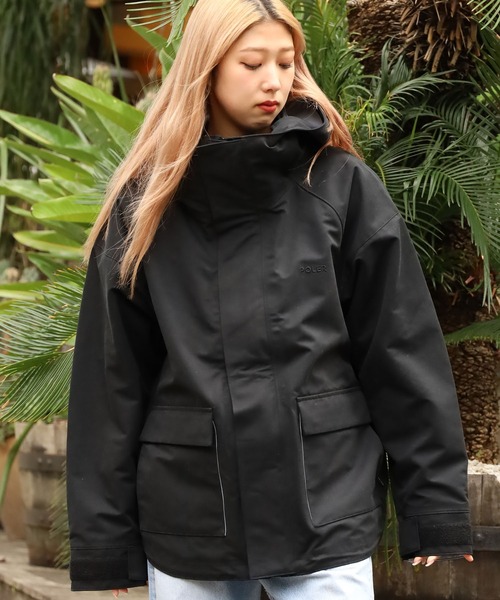 POLeR（ポーラー）の「POLeR/ポーラー 3LAYER MOUNTAIN SHELL JACKET マウンテンシェルジャケット マウンテンパーカー ワンポイント ロゴ 刺繍（マウンテンパーカー・メンズ・ブラック・L/XL/M）」の4枚目の写真